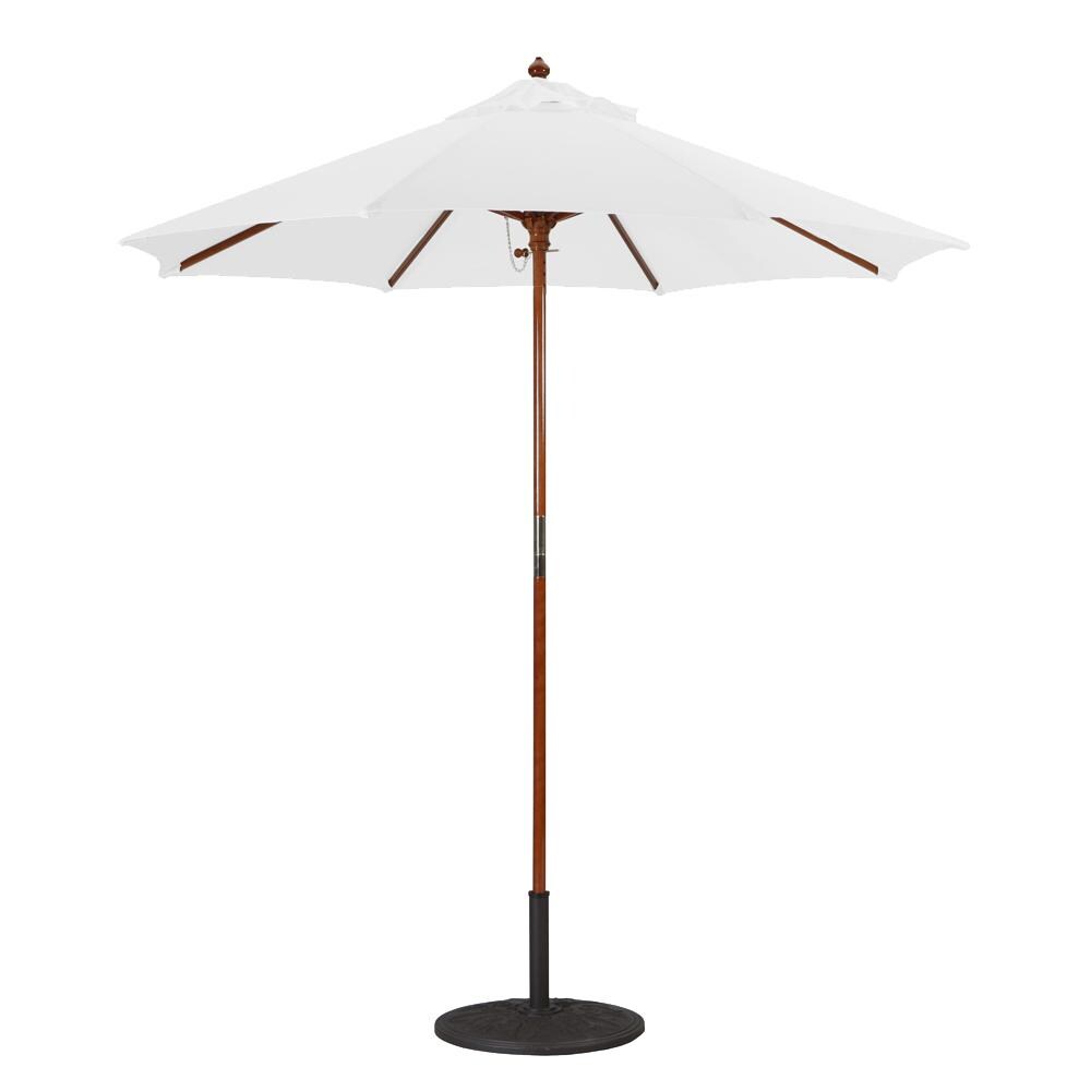 Galtech 7.5 Ft. Octagonal Hardwood Patio Market Umbrella W/ Push Lift - Dark Wood W/ Sunbrella Canvas Natural Canopy