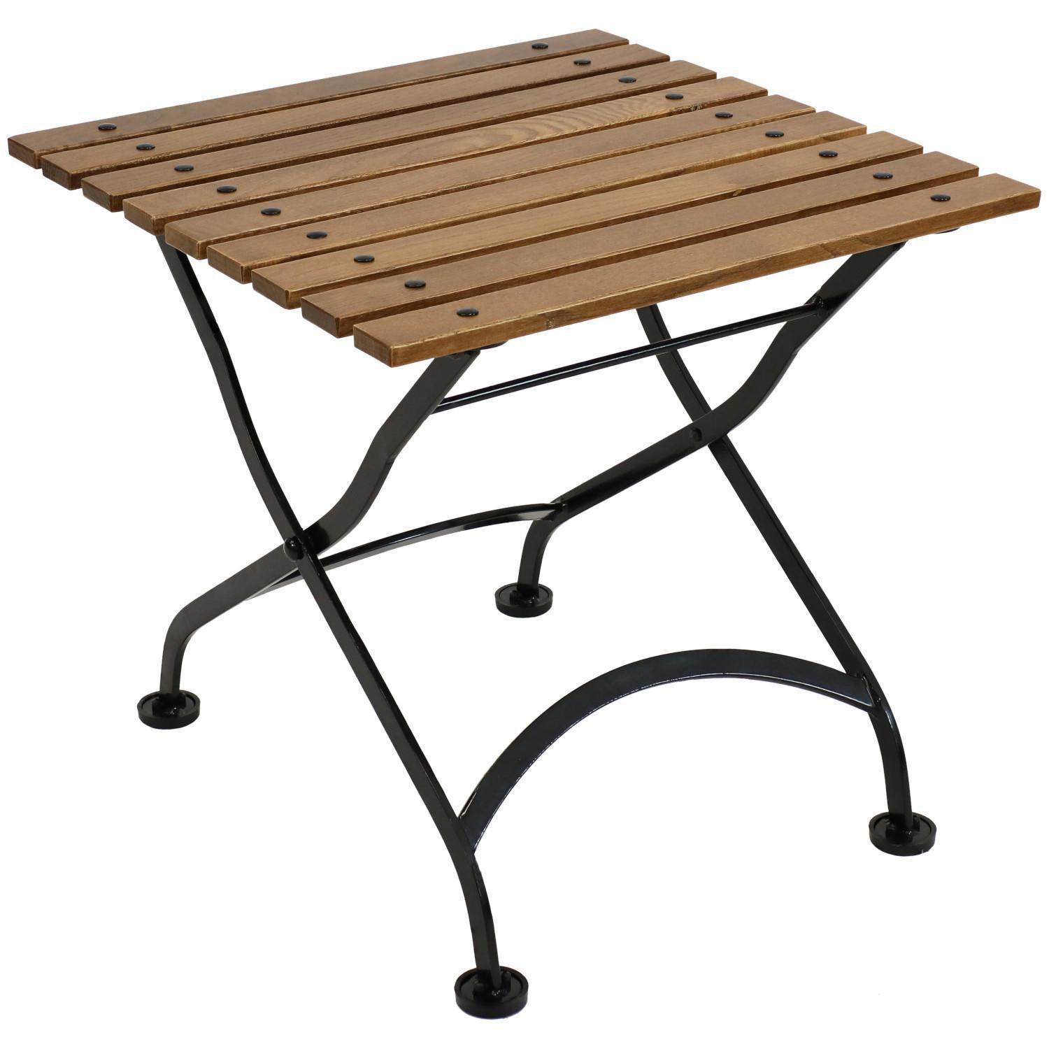 Ultimate Patio 20-Inch European Chestnut Wood Folding Square Side Table - Full View thumbnail