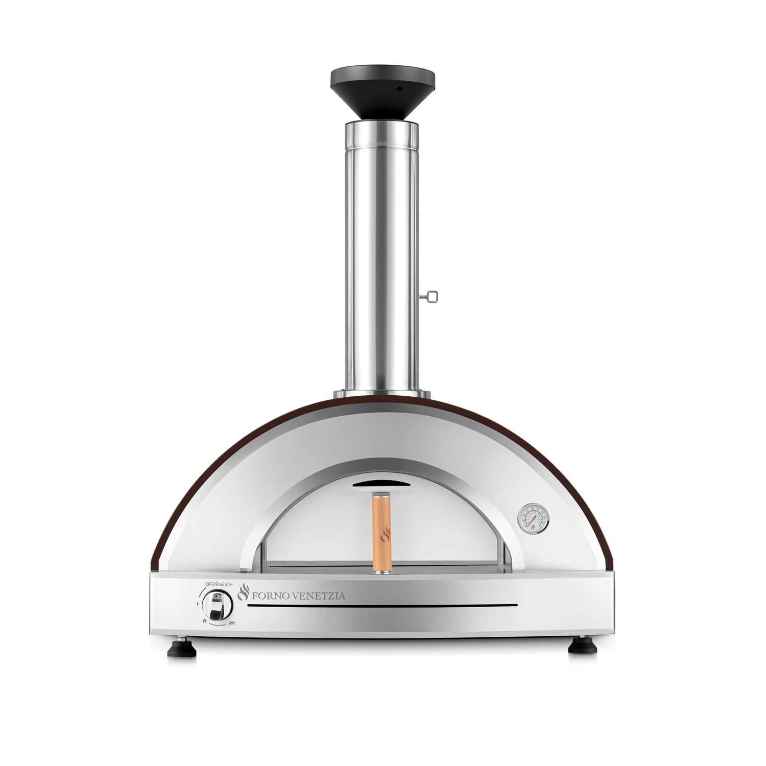 Forno Venetzia FVP225-G-NG-C Pronto 225 Hybrid Natural Gas Pizza Oven - Copper - Front View - White Background thumbnail