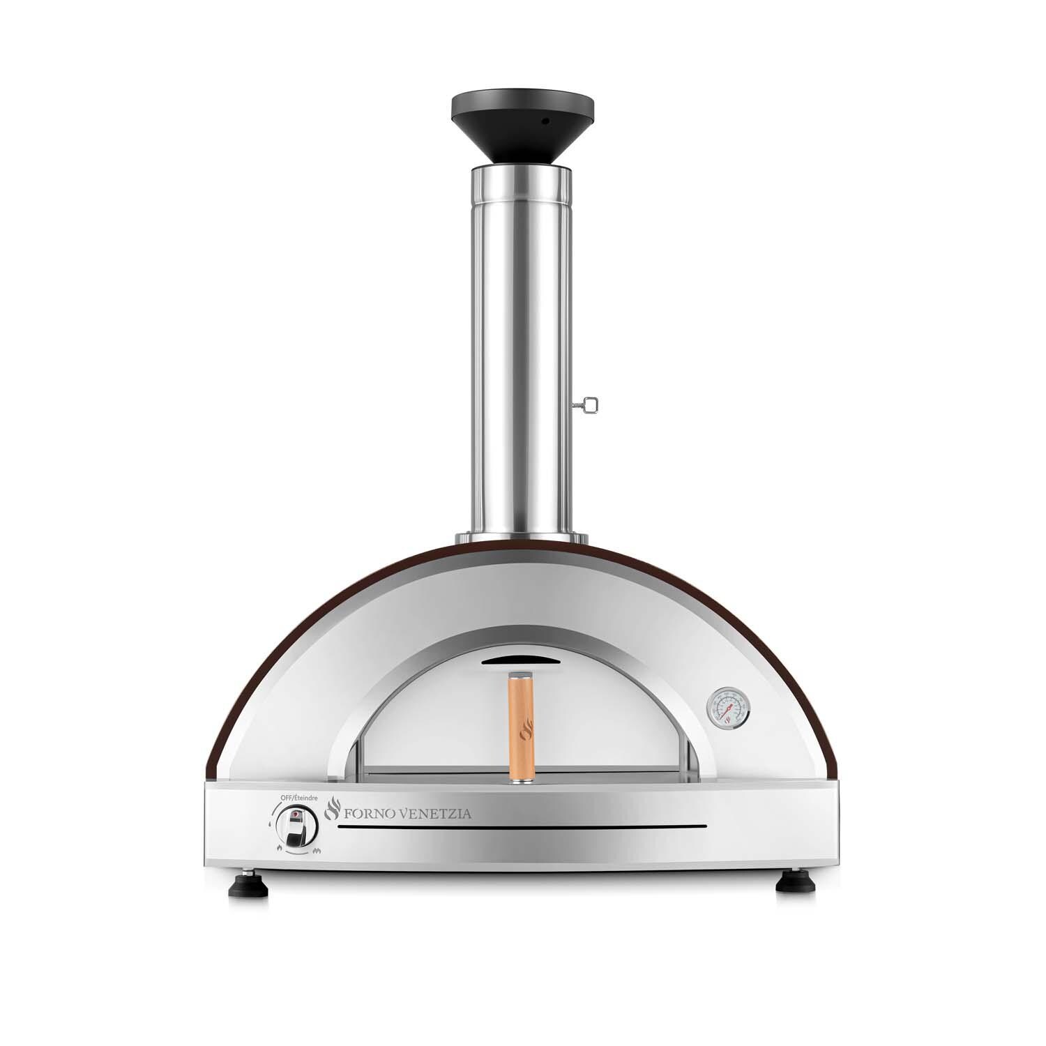 Forno Venetzia FVP225-G-NG-C Pronto 225 Hybrid Natural Gas Pizza Oven - Copper - Front View - White Background thumbnail