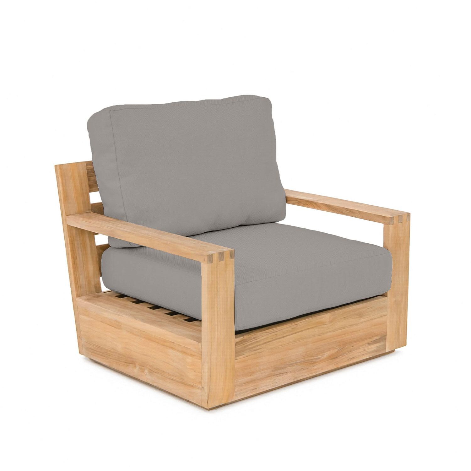 Scape Key Teak Club Chair in Charcoal by Lakeview Outdoor Designs - Side View - White Background thumbnail