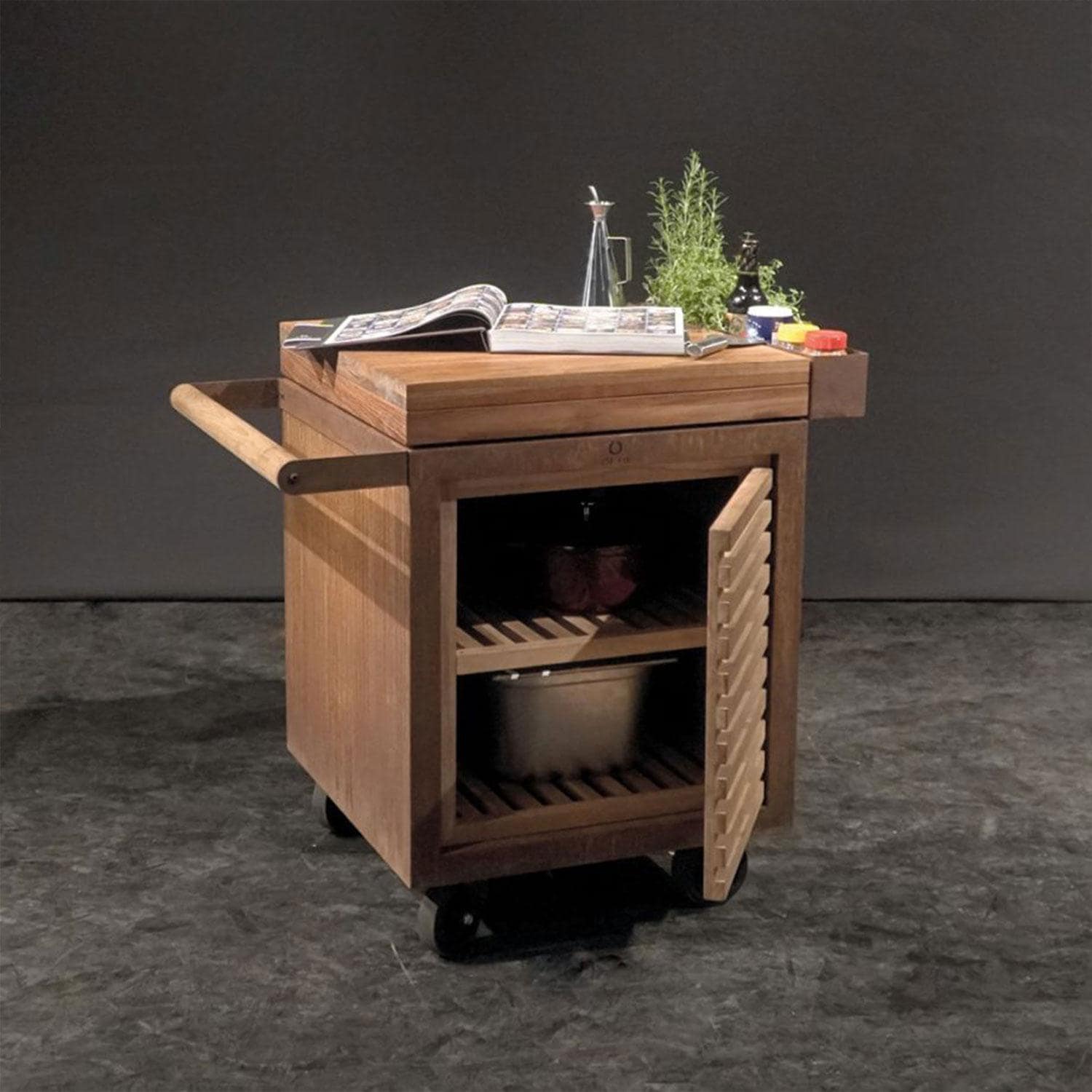OFYR PRO 23 Inch Teak Wood Insert Cabinet Storage - Medium - OSI