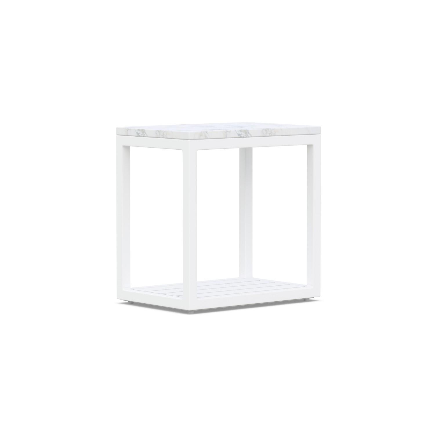 Azzurro Living SEV-A17ST Seaview Aluminum End Table in White - Back - White Background thumbnail