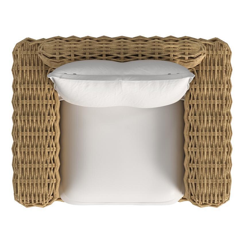 Playa 3 Pc Resin Wicker Seating Set w/ Swivel Chairs By Sunset West - Oversized Swivel Chair - Top - White Background thumbnail