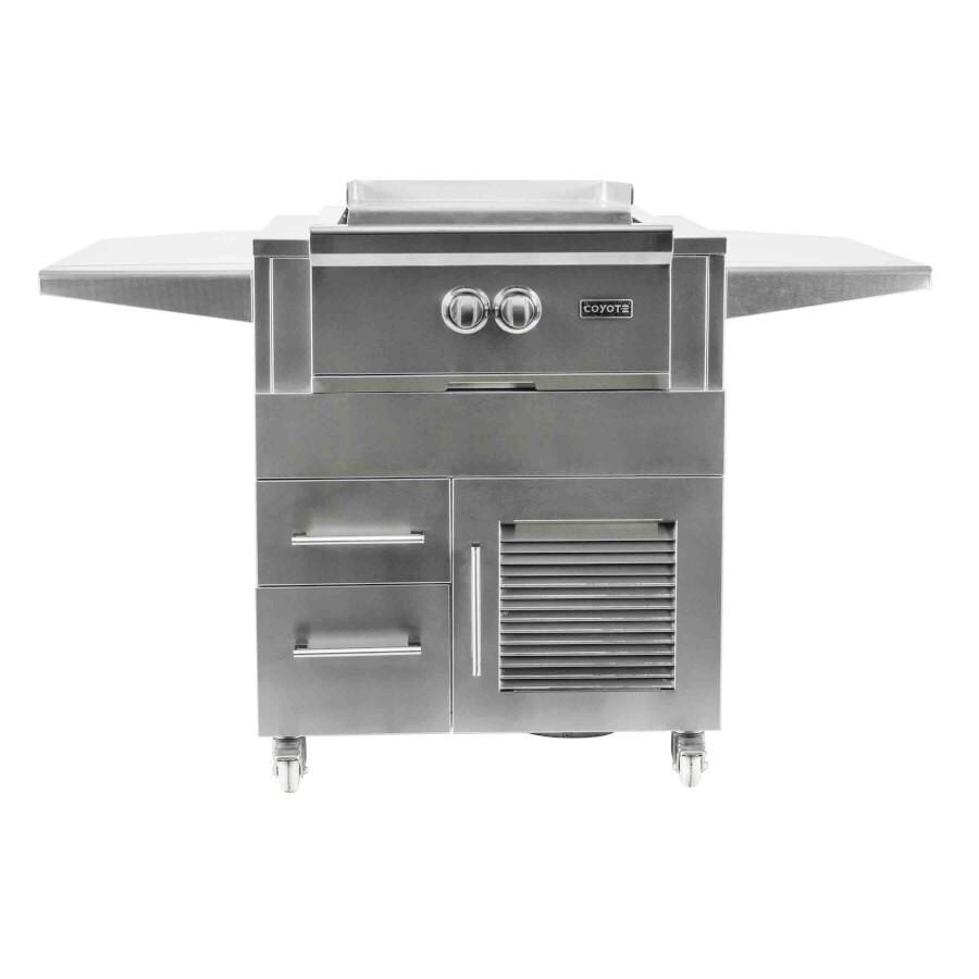 Coyote Built-In Natural Gas Power Burner w/ Coyote Universal Cart and Teppanyaki Grill