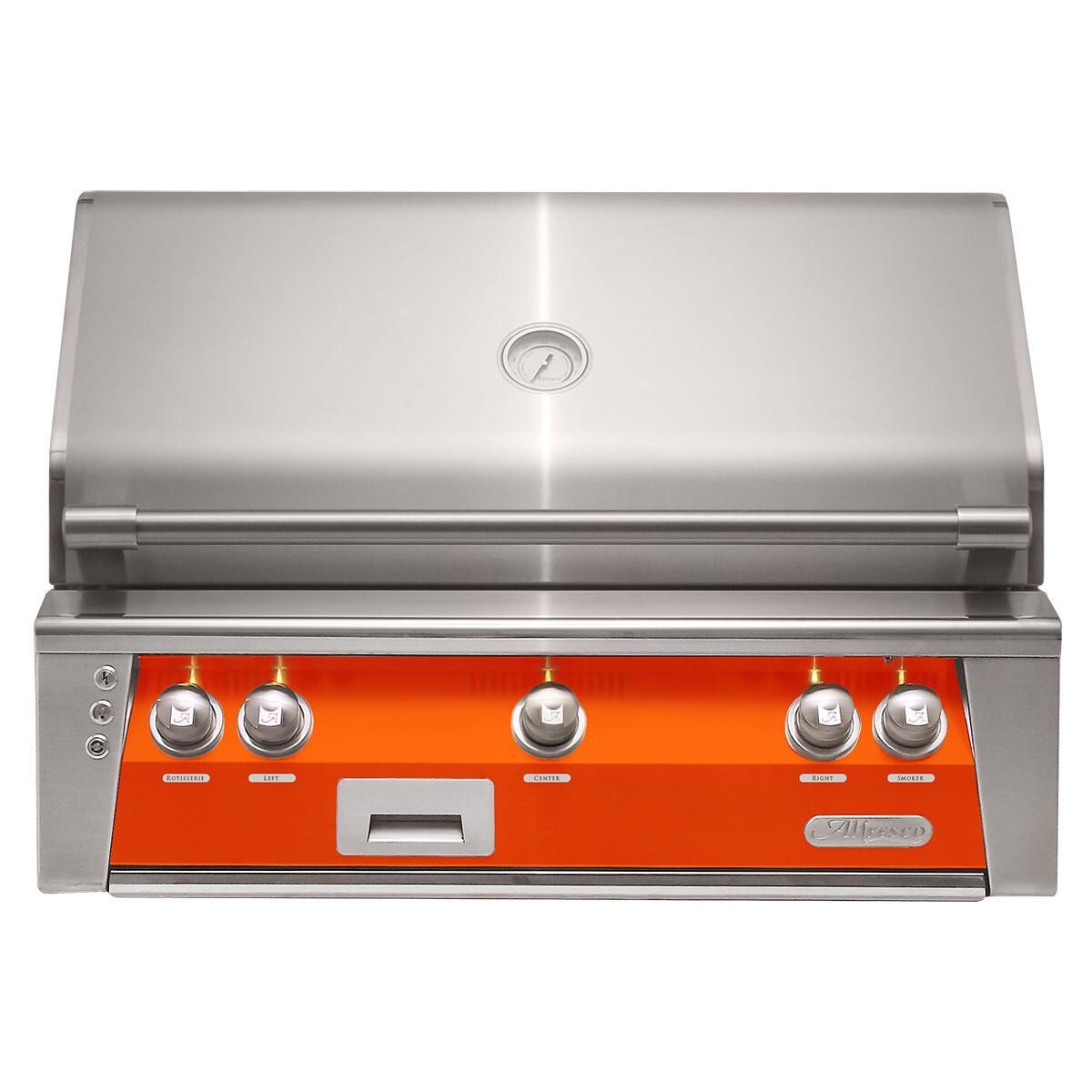 Alfresco ALXE 36-Inch Built-In Propane Grill With Rotisserie in Luminous Orange - ALXE-36-LP-S2005