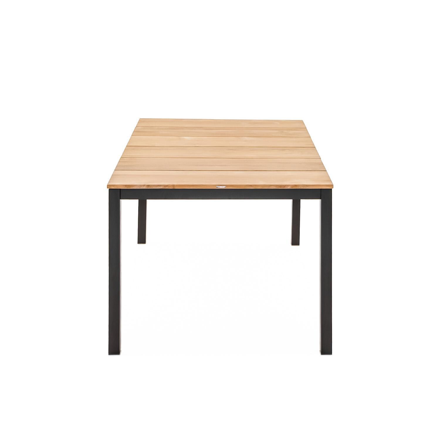 Teak + Table Paros/Barbados 60 Inch 7 Piece Dining Set - Table Side View - White Background thumbnail