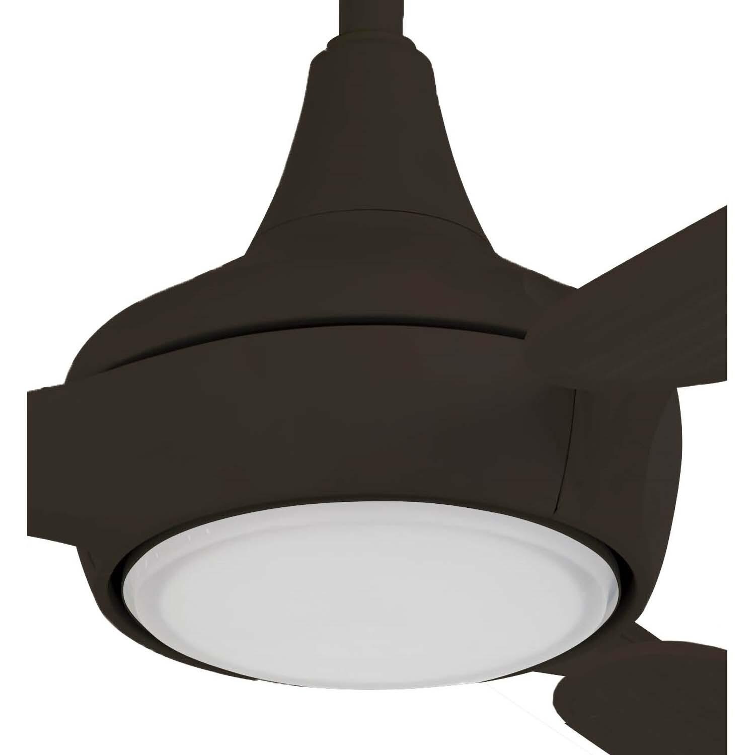 Minka-Aire F675L-ORB Seacrest 60-Inch 3-Blade LED Ceiling Fan in Oil Rubbed Bronze Finish w/ Oil Rubbed Bronze Blades & Etched Glass - Closeup thumbnail