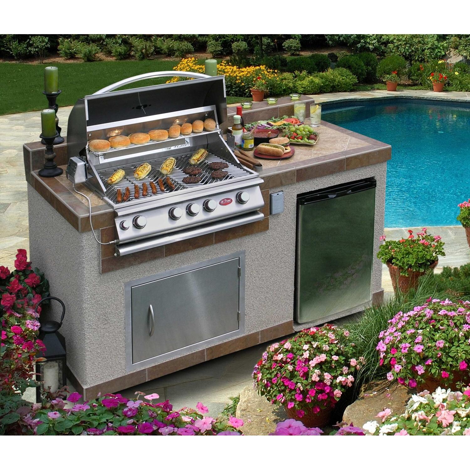 Cal Flame BBQ Island With 32-Inch Cal Flame Propane Gas BBQ Grill