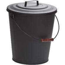 Dagan Industries 5-Gallon Black Steel Ash Bucket With Wooden Handle image