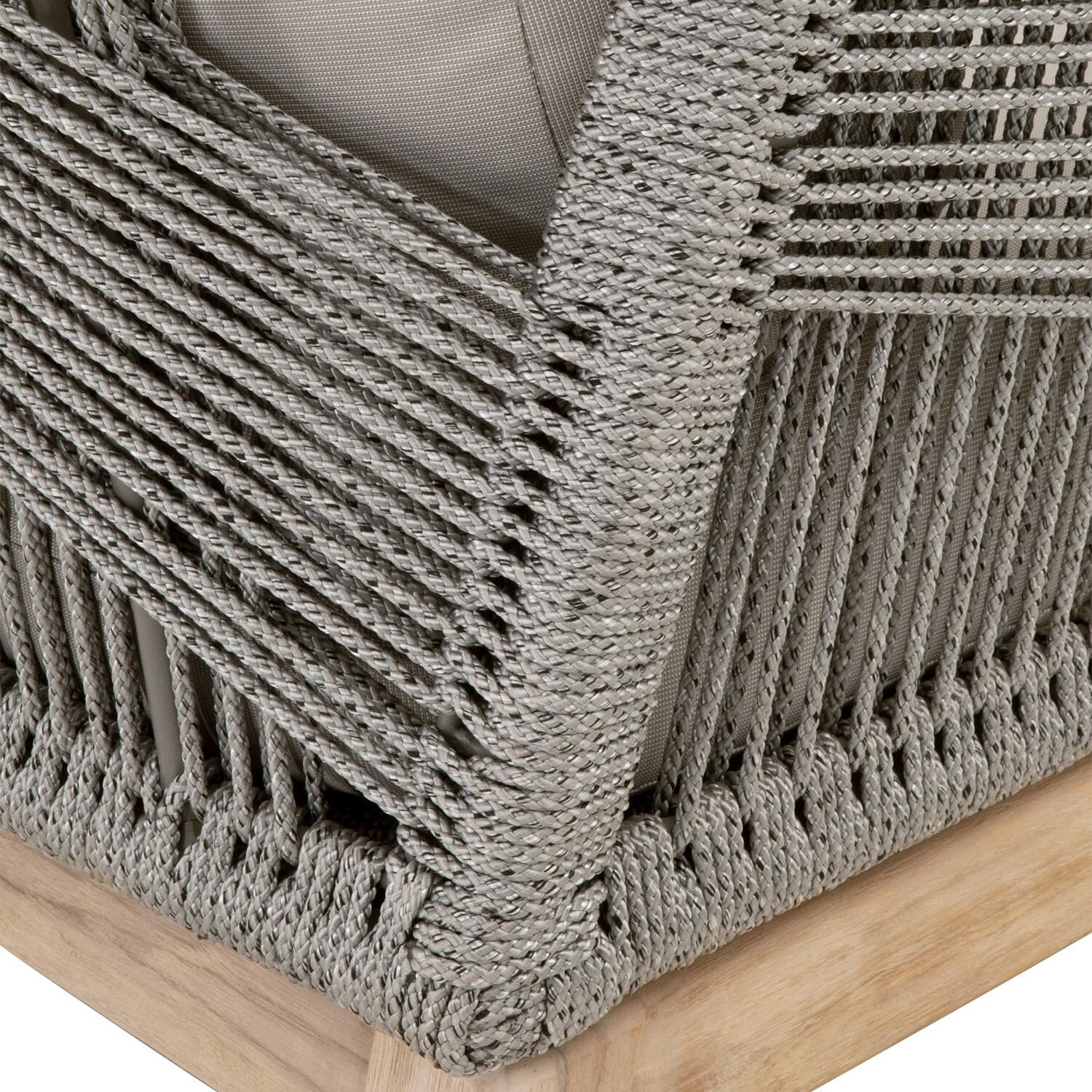 Lakeview Peninsula Way Woven Rope Club Chair in Platinum - Back Detail thumbnail