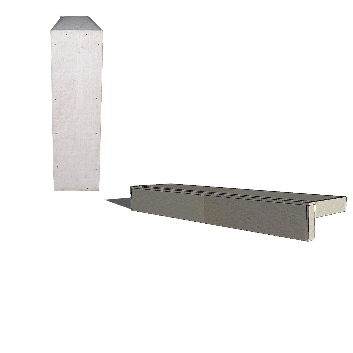 Universal 12-Inch Outdoor Kitchen Filler Cabinet And Universal 12-Inch Ready To Finish Overhang Raised Bar - Display - White Background thumbnail