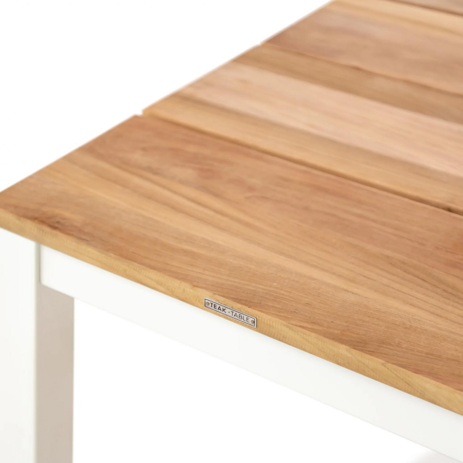 Teak + Table Barbados 78 Inch Rectangular Dining Table in White - Detail thumbnail