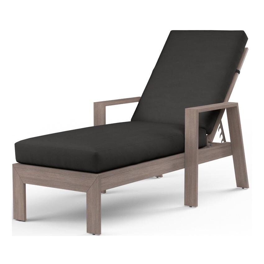 Laguna Aluminum Chaise Lounge w/ No Welt in Driftwood/Spectrum Carbon by Sunset West - White Background thumbnail