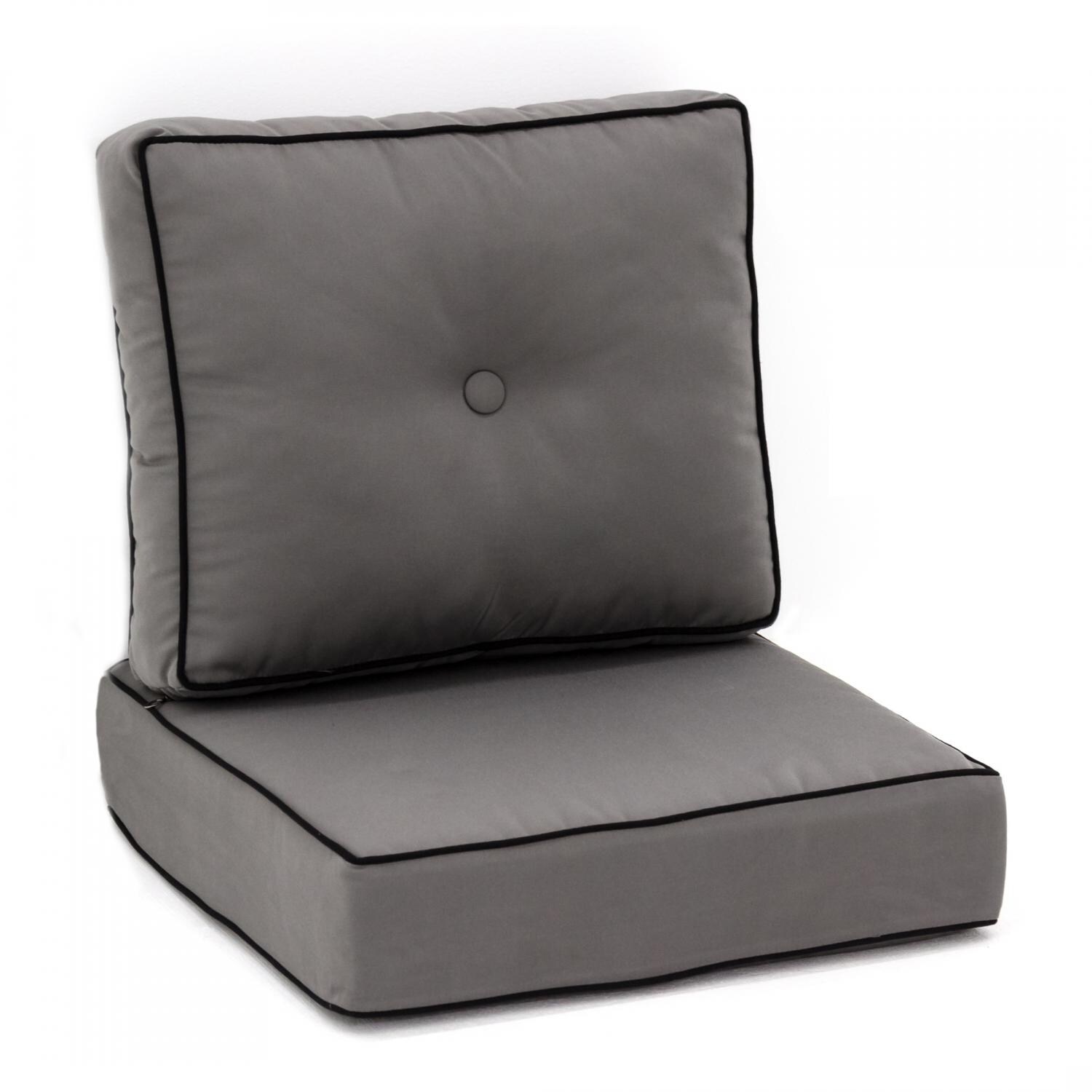Sunbrella Canvas Charcoal Medium Outdoor Replacement Club Chair Cushion