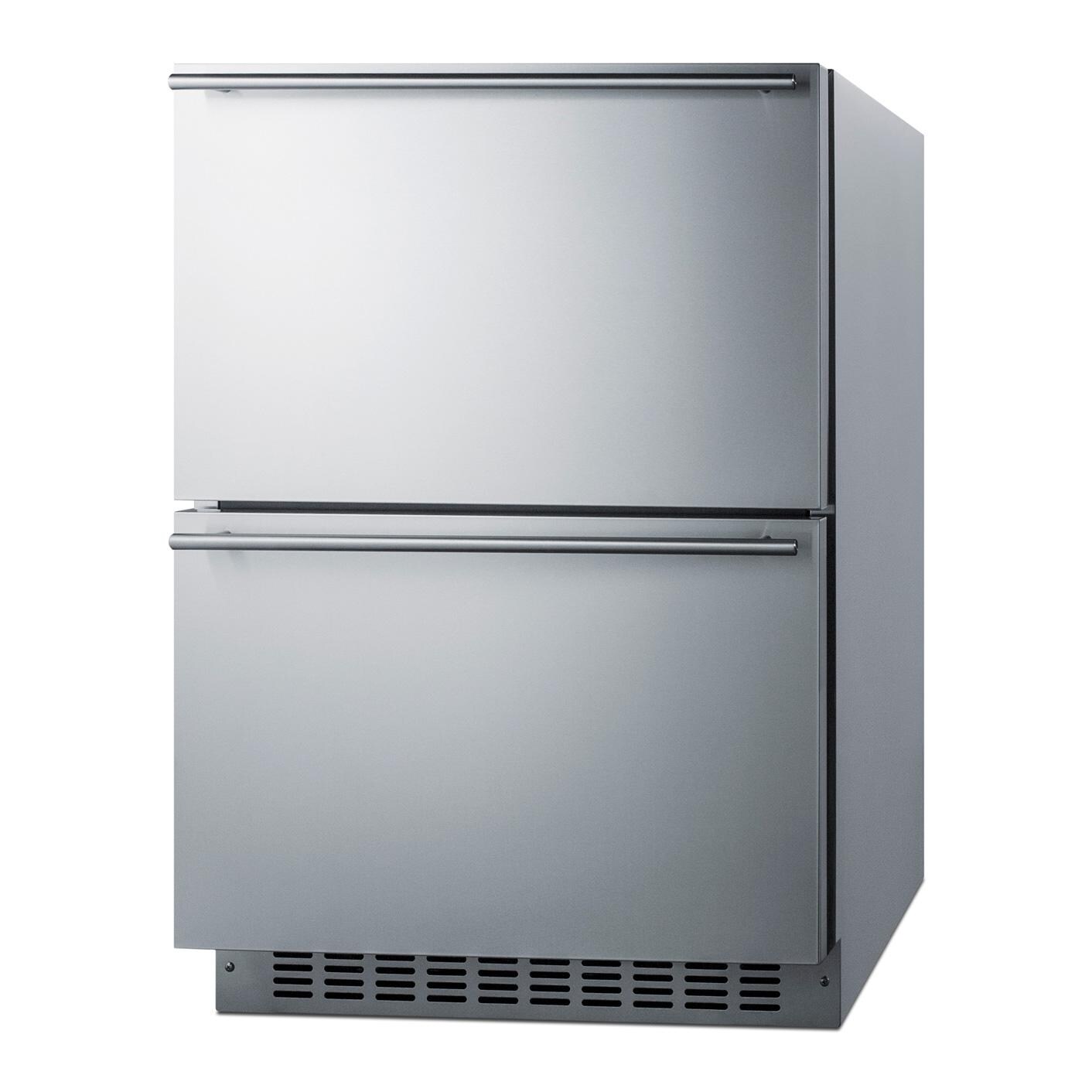 Summit ADRF244CSS 24-Inch 3.32 Cu. Ft. 2-Drawer Refrigerator-Freezer - SS Door & Handle - Angled thumbnail