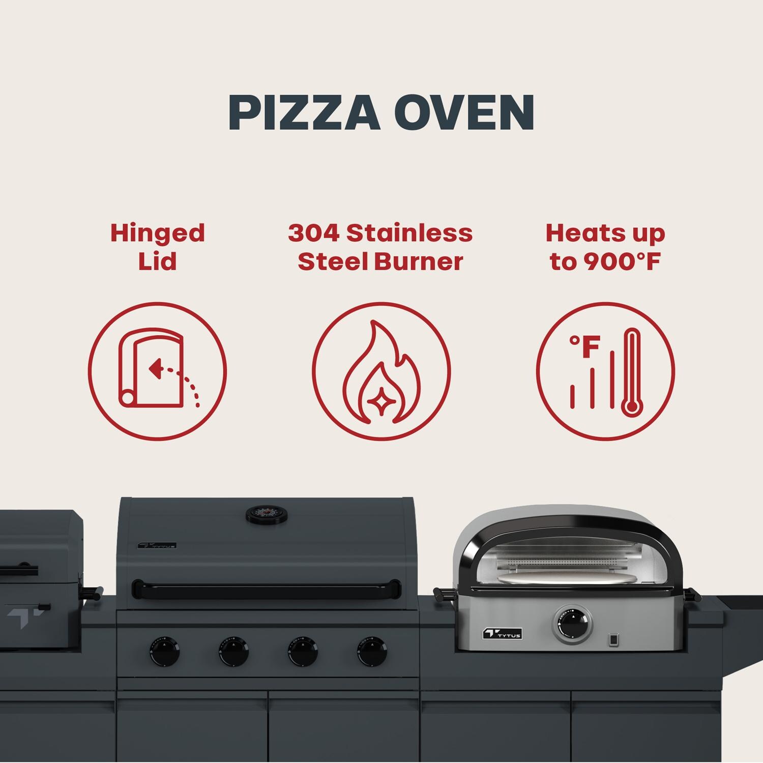 TYTUS TDT-BUN-065 Modular Trio w/ 4-Burner Gas Grill, Charcoal Grill & Gas Pizza Oven - Pizza Oven Features 2 - Detail thumbnail