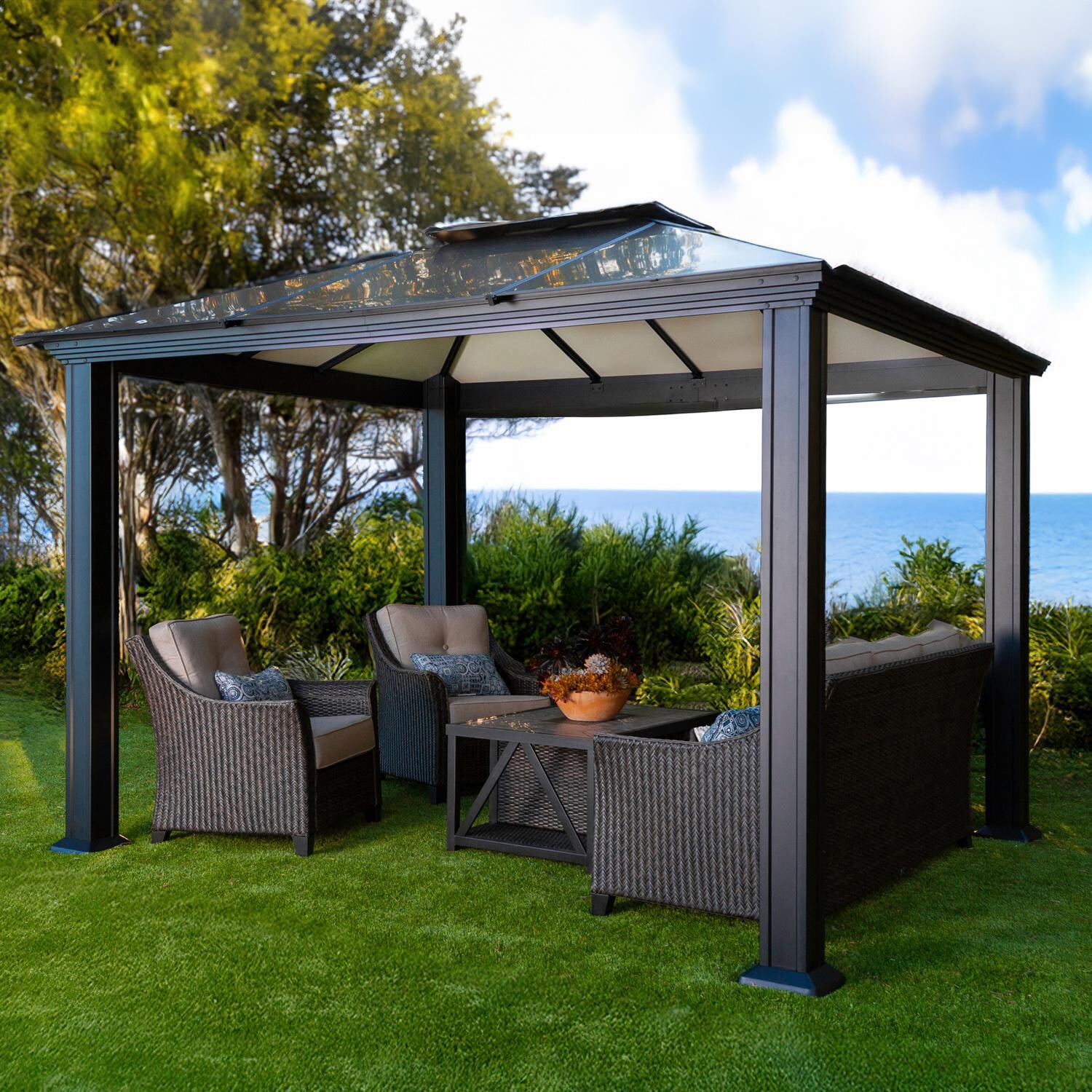 Santa Monica 10' x 12' Aluminum Hard Top Gazebo by Paragon Outdoor