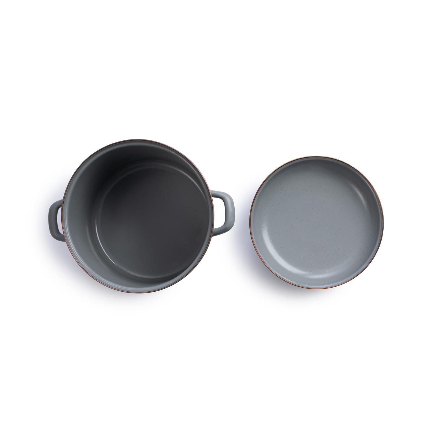 Barebones Living CKW-376 Enamel Stock Pot - Slate Gray - Top View thumbnail