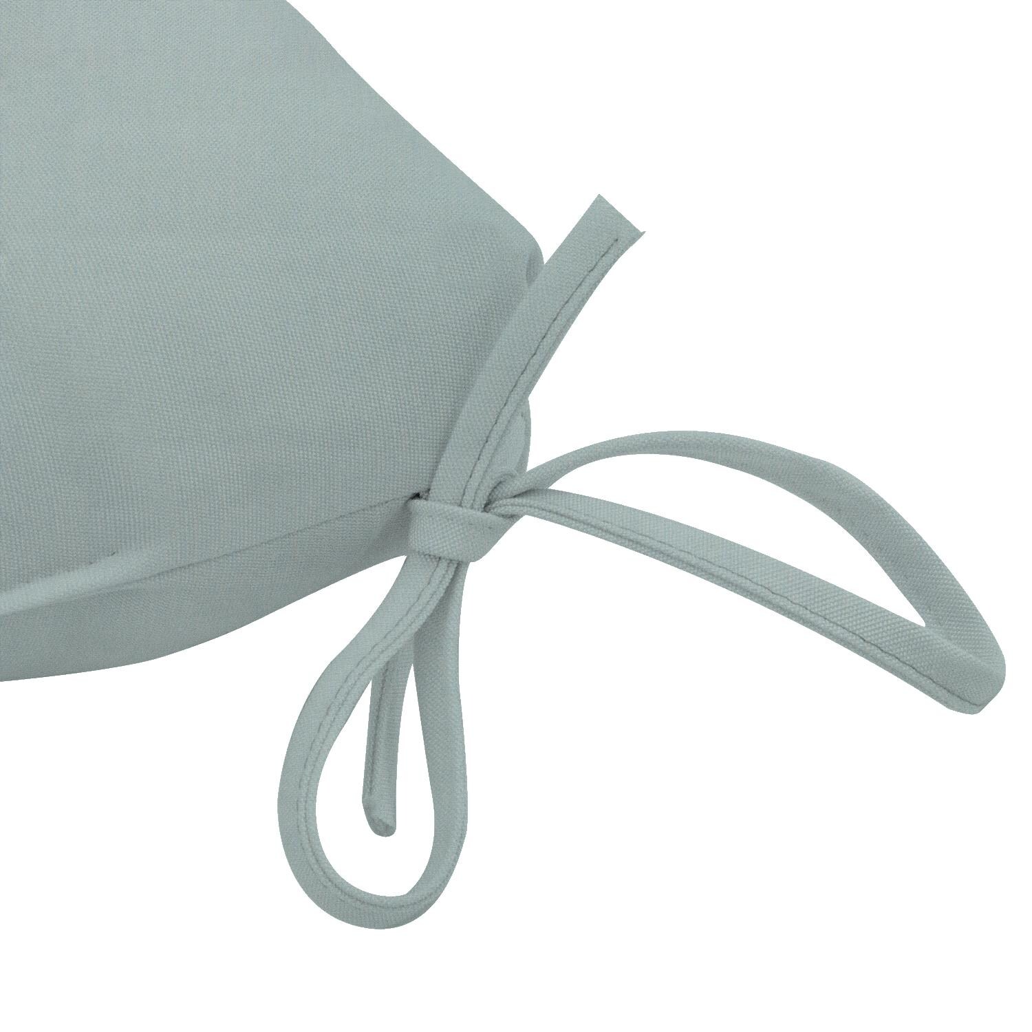 Sunbrella Canvas Spa Small Outdoor Replacement Seat Cushion By UltimatePatio.com - Tie Detail thumbnail