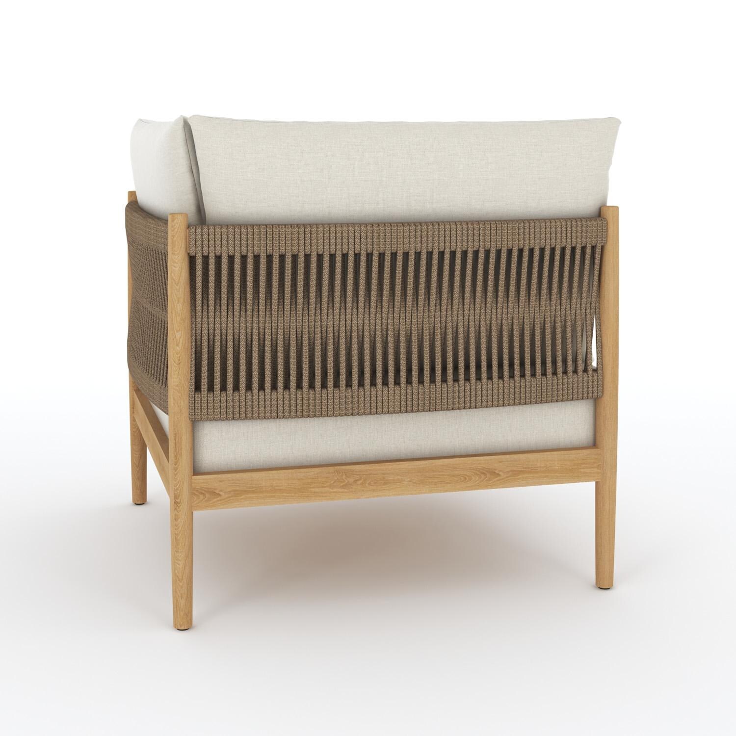 Royal Teak Collection SLCRN San Lucas Teak Sectional Corner Chair - Back - White Background thumbnail
