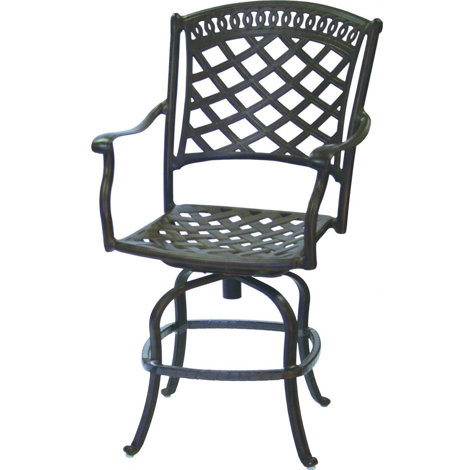 Sedona Cast Aluminum Swivel Counter Height Bar Stool in Antique Bronze/Sesame by Darlee