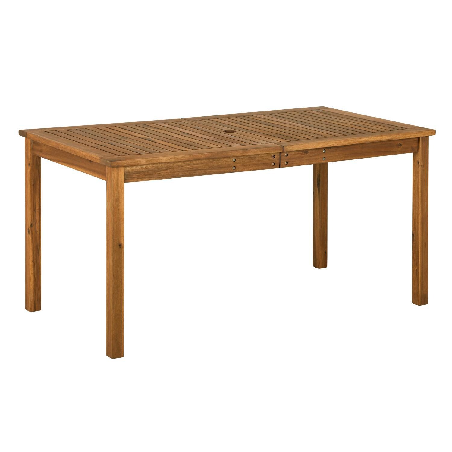 Ultimate Patio Camille Way 60 X 34 Inch Rectangular Brown Acacia Patio Dining Table thumbnail