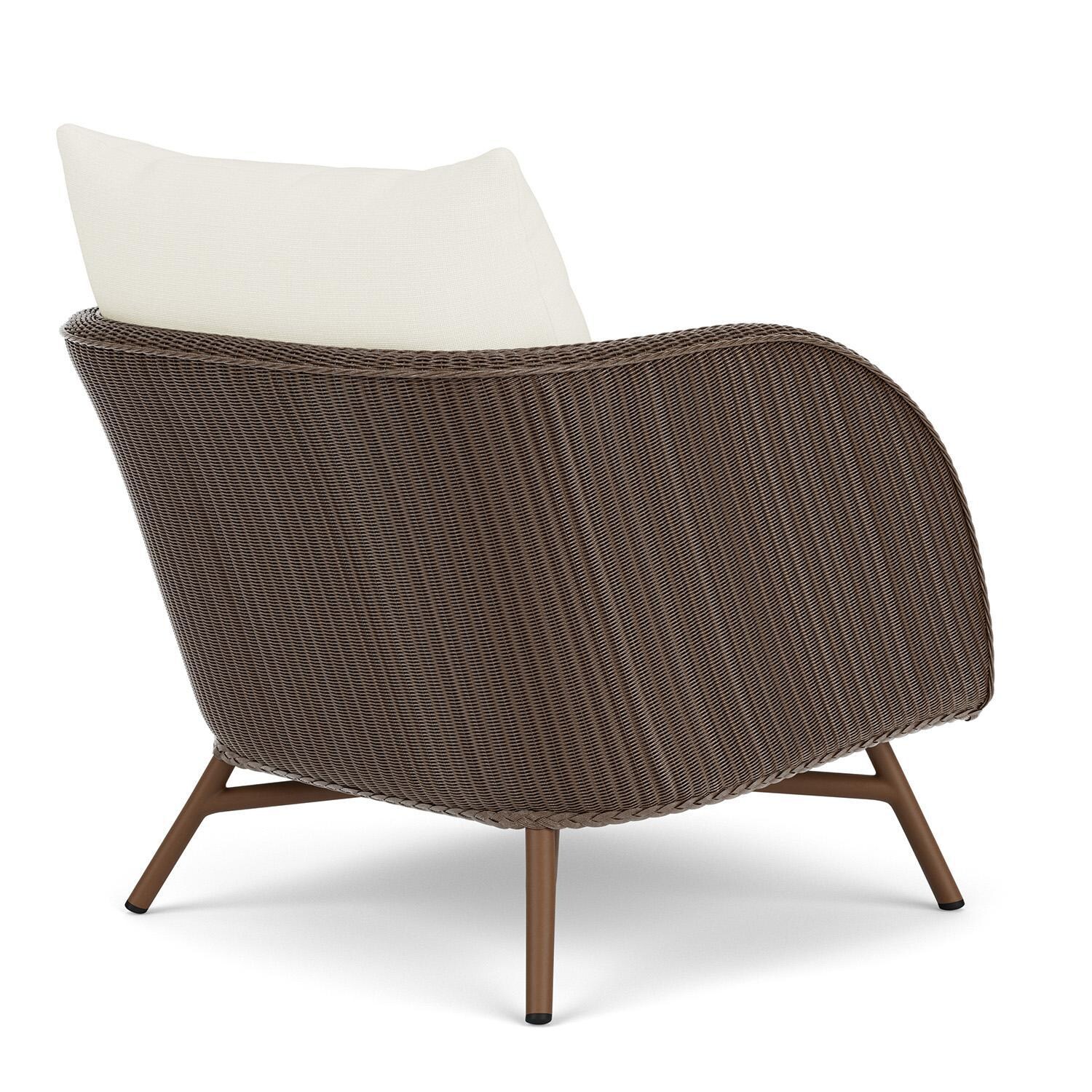 Lloyd Flanders Essence Lounge Chair W/Sailcloth Salt Fabric - Bark Finish - Back Right thumbnail