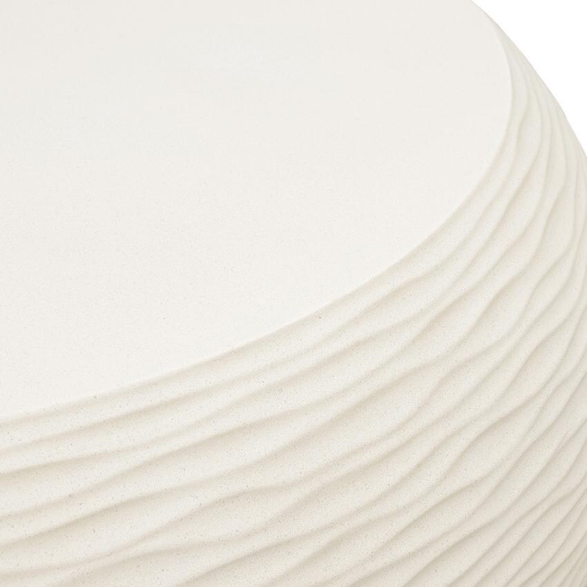 Dune 44 Inch Cream GFRC Round Coffee Table by Sunset West - Texture - Detail thumbnail