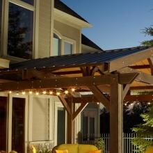 Forest Green Metal Roof for Lodge II 14 x 14 Foot Wood Pergola by Outdoor GreatRoom Company