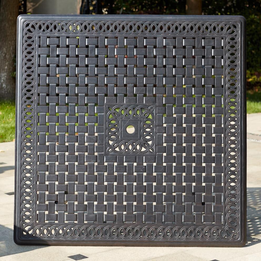 Darlee B/501210-9PC-88W Victoria 9 Pc Cast Aluminum Dining Set in Espresso - Table Top - Detail thumbnail