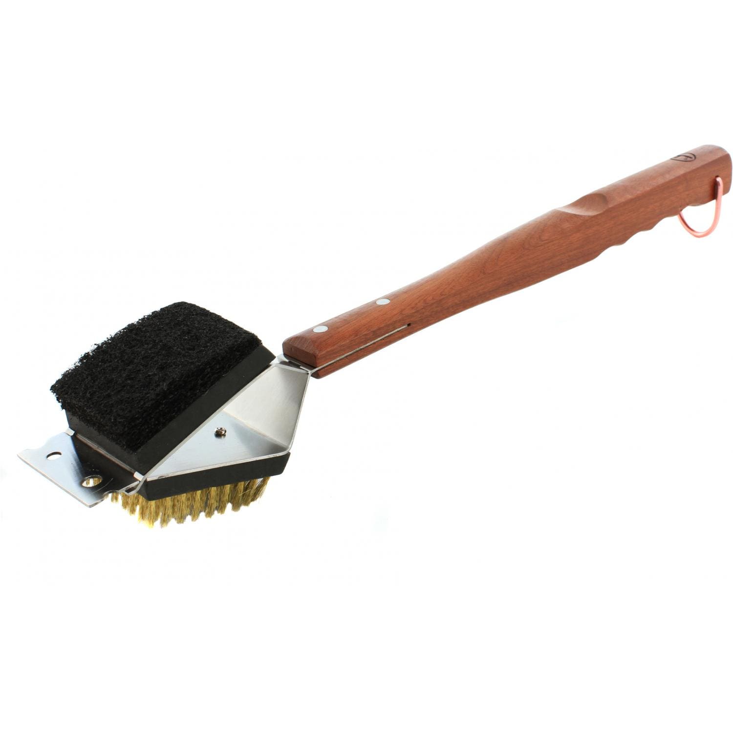 Outset Rosewood 3-in-1 Grill Brush With Replaceable Bristles & Pad
