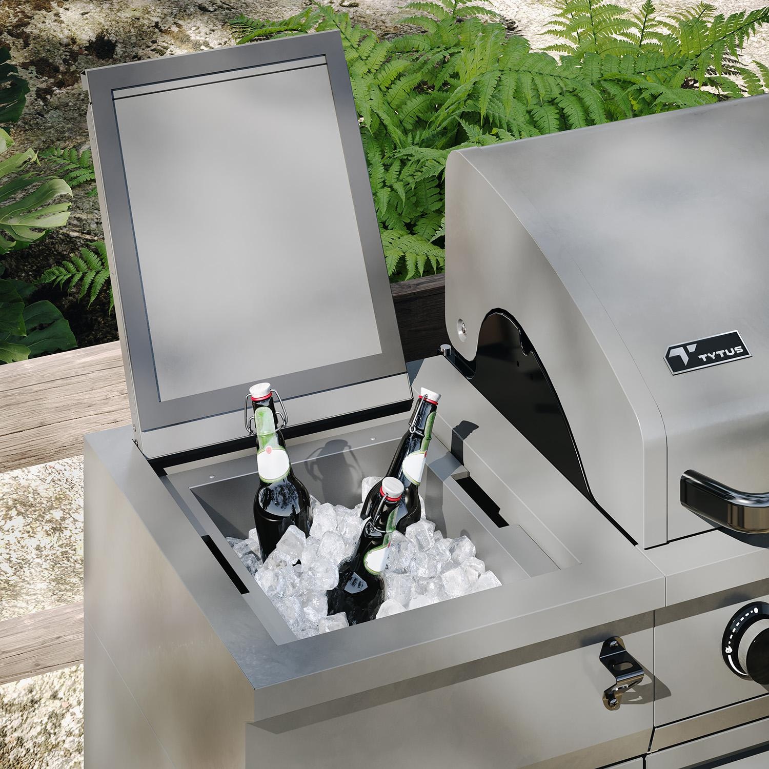 TYTUS Fresno Series Gunmetal Gray & Ash Stacked Stone Propane Grill