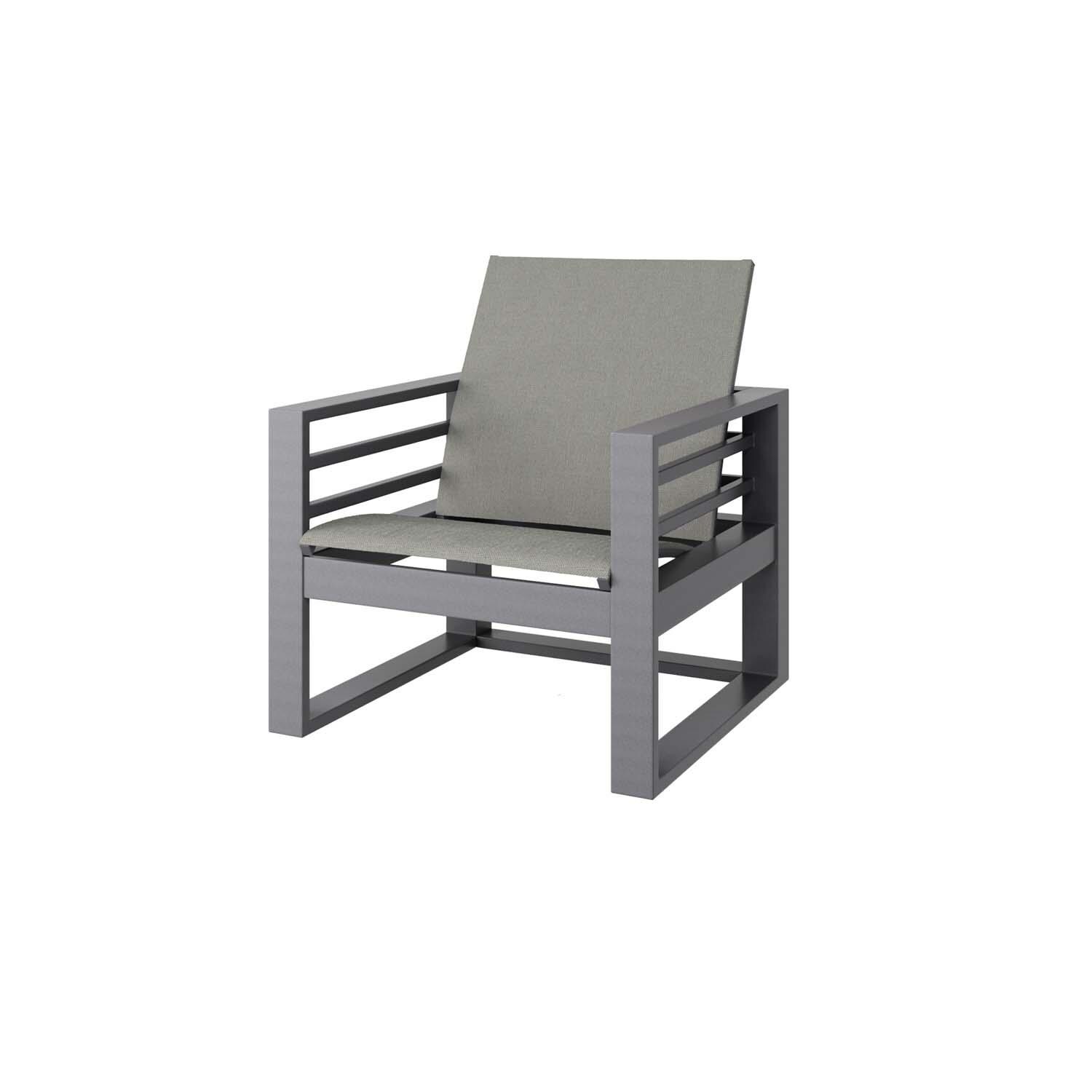 Palermo Aluminum Club Chair in Graphite/Harbor Slate by Ebel