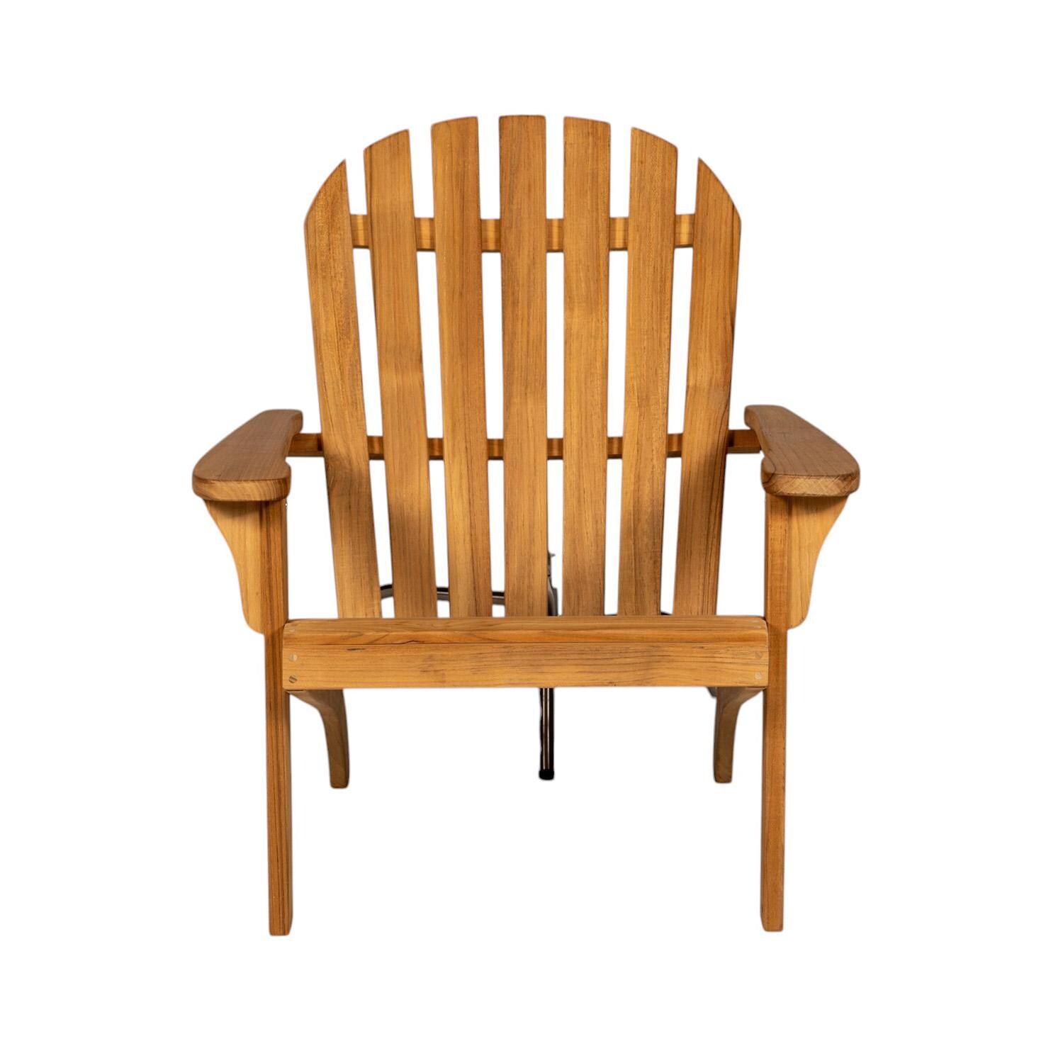Royal Teak Collection ADRCK Teak Adirondack Chair in Natural Wood - Front - White Background thumbnail