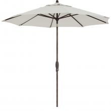 9 Ft. Octagonal Aluminum Auto Tilt Patio Umbrella W/ Crank Lift By BBQGuys - Bronze Frame / Sunbrella Canvas Canvas Canopy image