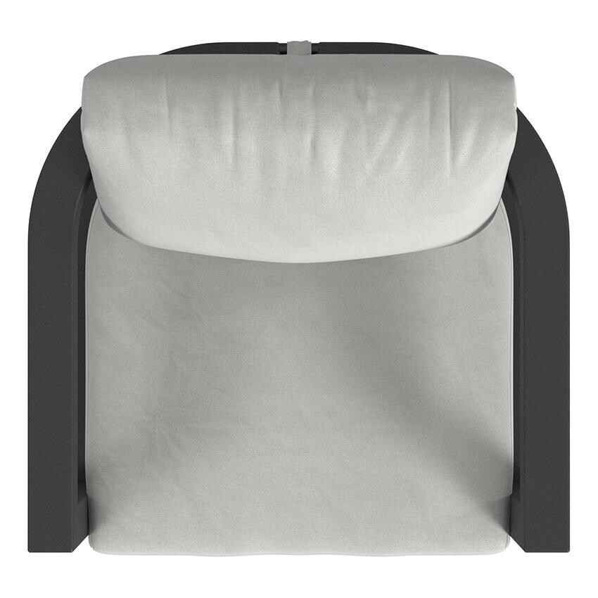Malibu Aluminum Swivel Chair in Black/Soothe Pearl by Sunset West - Top - White Background thumbnail