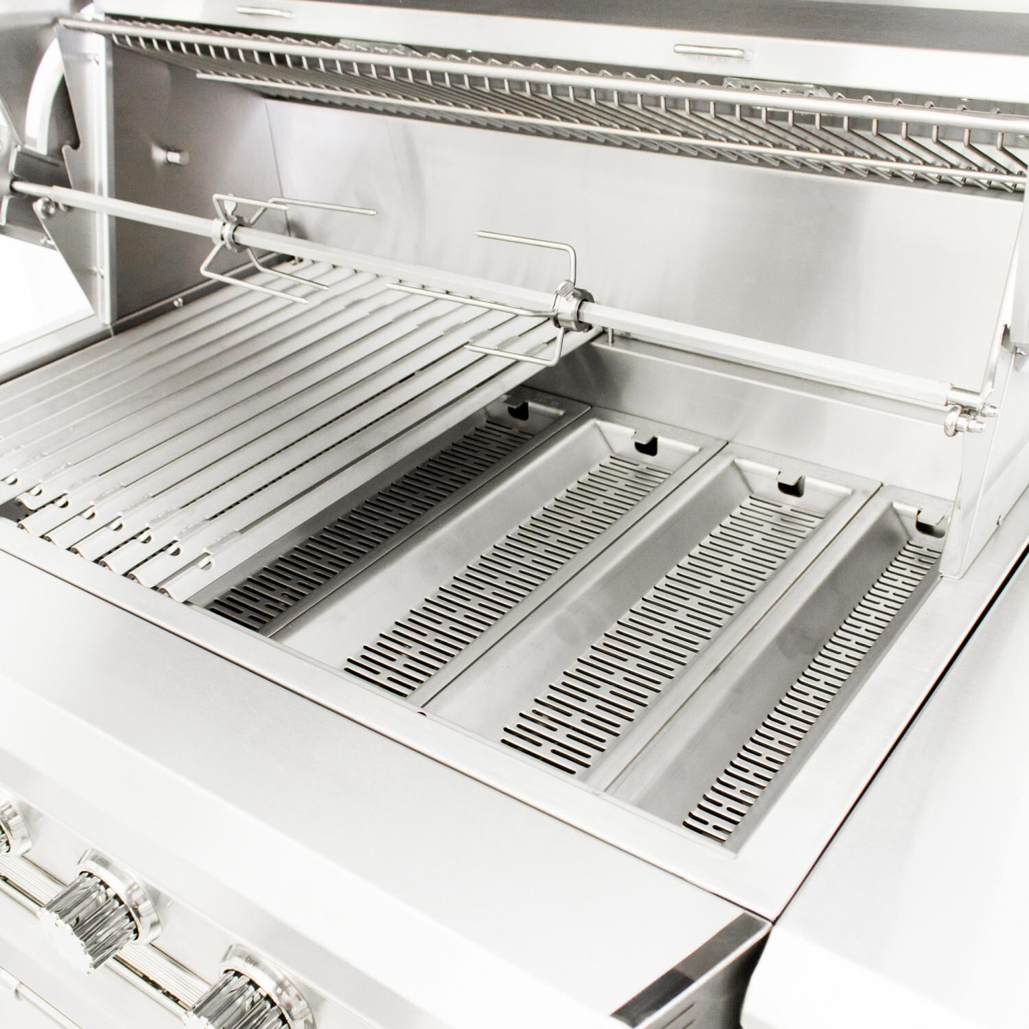 American Muscle Grill 36-Inch Built-In Gas Grill - Charcoal Trays & Cooking Grates (Shown With Rotisserie - Not Included) thumbnail