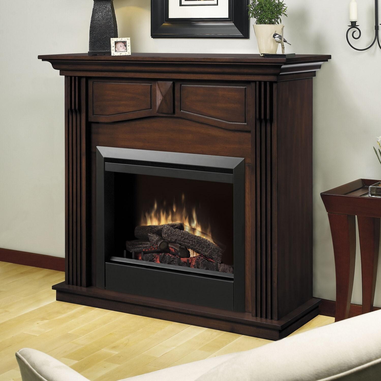 Dimplex Holbrook 44-Inch Electric Fireplace - Standard Logs - Burnished Walnut - DFP4765BW thumbnail