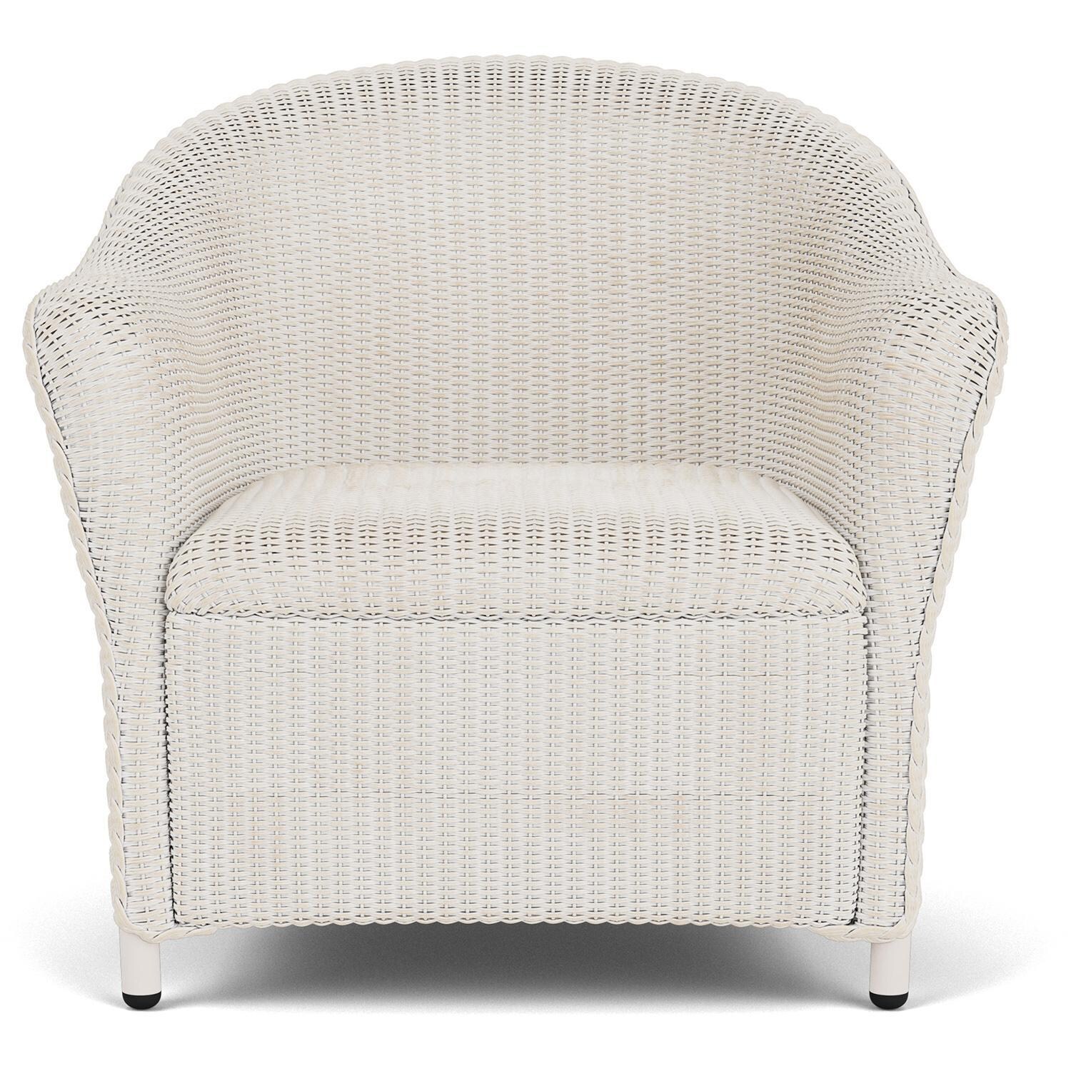 Lloyd Flanders Reflections 4-Piece Seating Set W/ Ottoman & End Table in Antique White Finish - Lounge Chair Front thumbnail