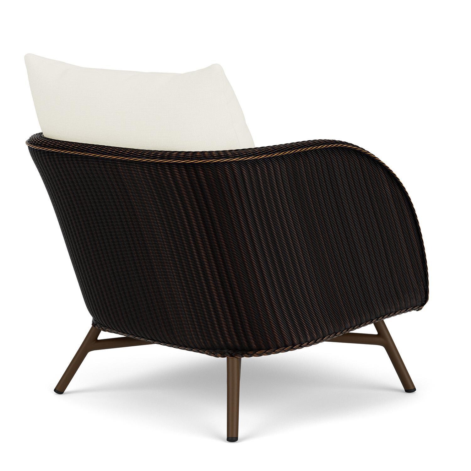 Lloyd Flanders Essence Lounge Chair W/Sailcloth Salt Fabric - Mink Finish - Back Right thumbnail