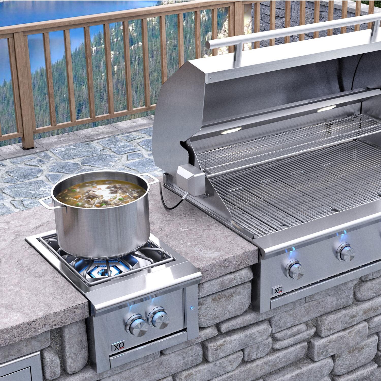 XO Appliance XOGSIDEBURNN 13-in Natural Gas Double Side Burner - Lifestyle thumbnail