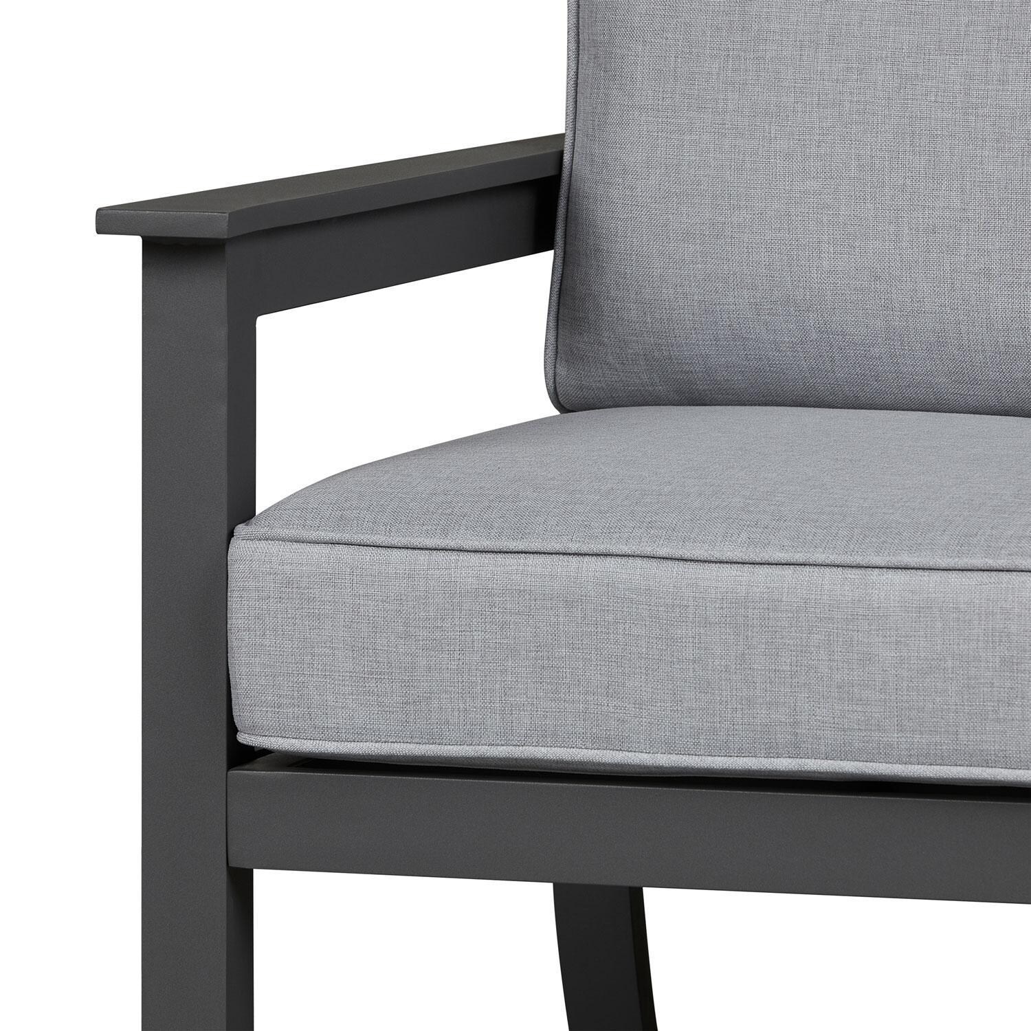 Lakeview Outdoor Designs SC2370GRY Cabin Way Aluminum Outdoor Chair With Cushions in Gray - Detail thumbnail