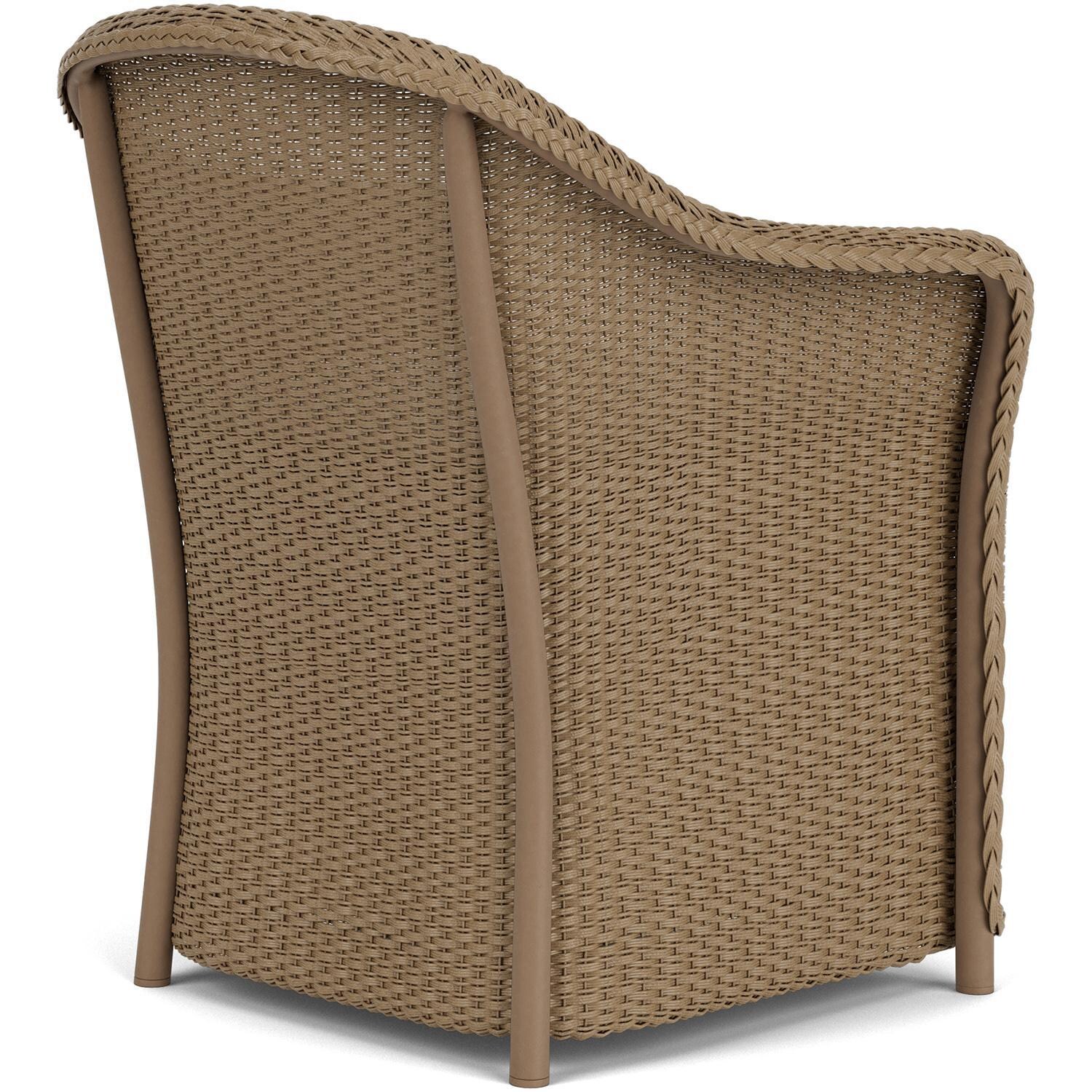 Lloyd Flanders Weekend Retreat Dining Armchair in Fawn Finish W/ Remy Cloud Fabric - Back Right thumbnail
