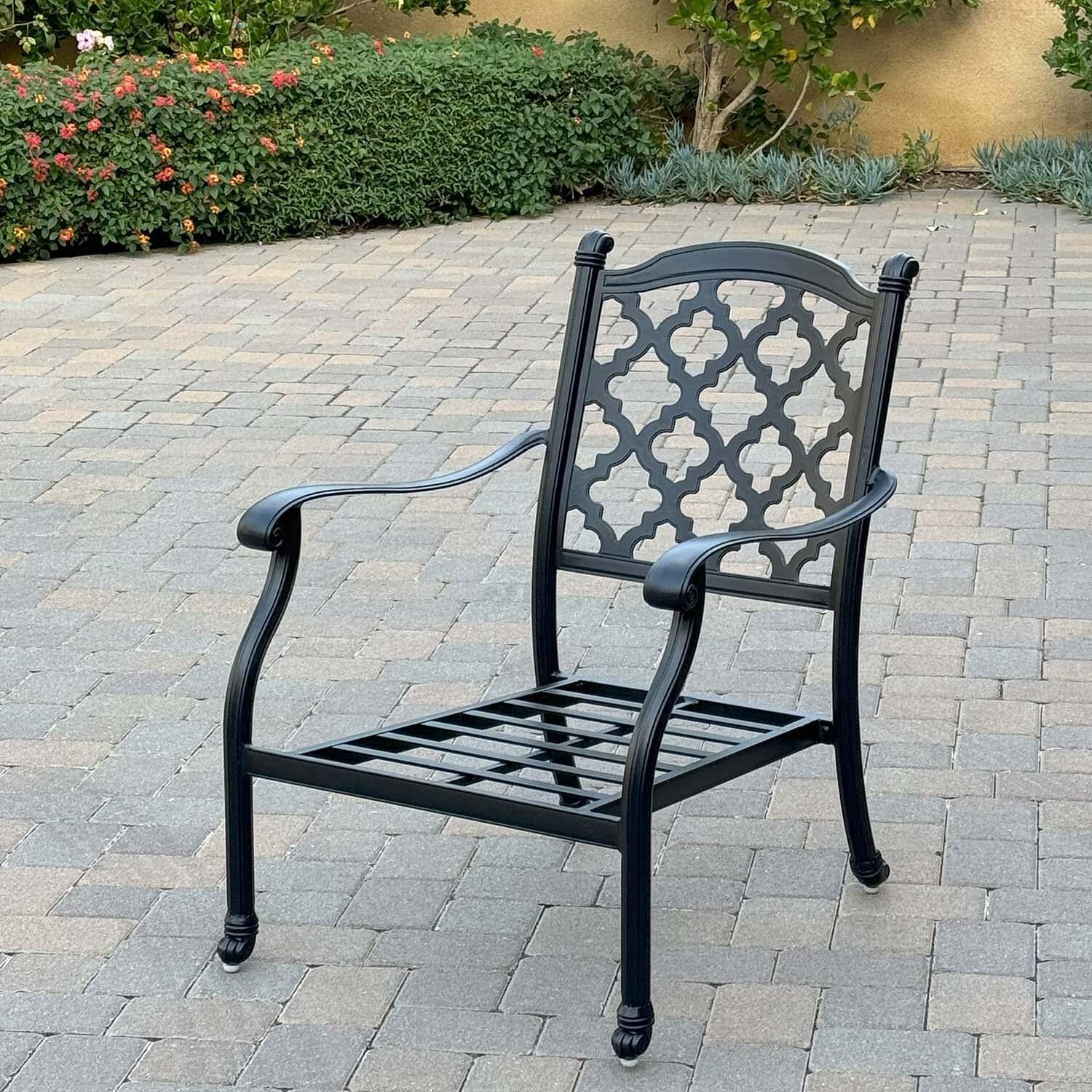 Madison 3 Pc Cast Aluminum Seating Set in Antique Bronze/Sesame by Darlee - Chair Frame - Detail thumbnail