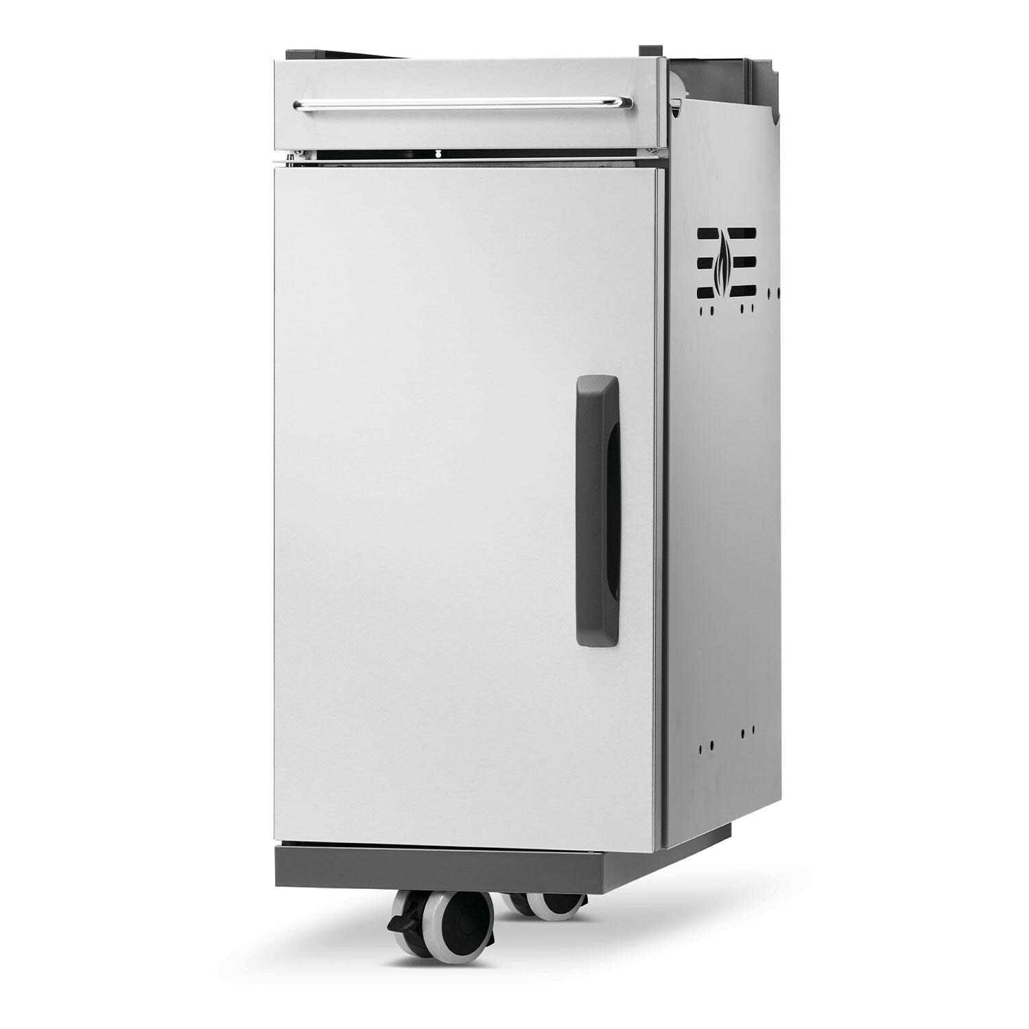 Napoleon 68008 Rogue PRO Under Grill Storage Cabinet Cart - Stainless Steel - Angled Left - White Background thumbnail