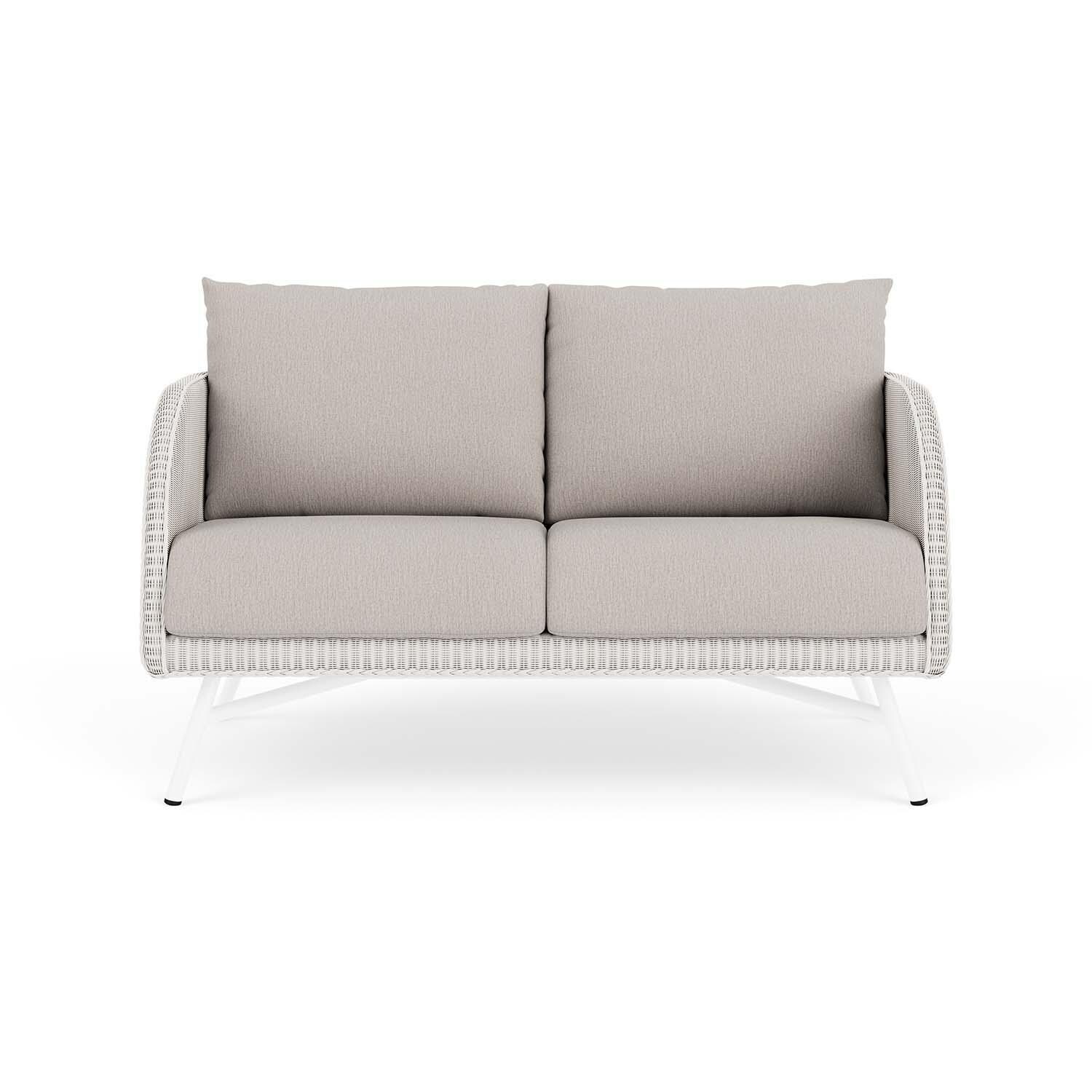 Essence Lloyd Loom Loveseat in White/Remy Cloud by Lloyd Flanders