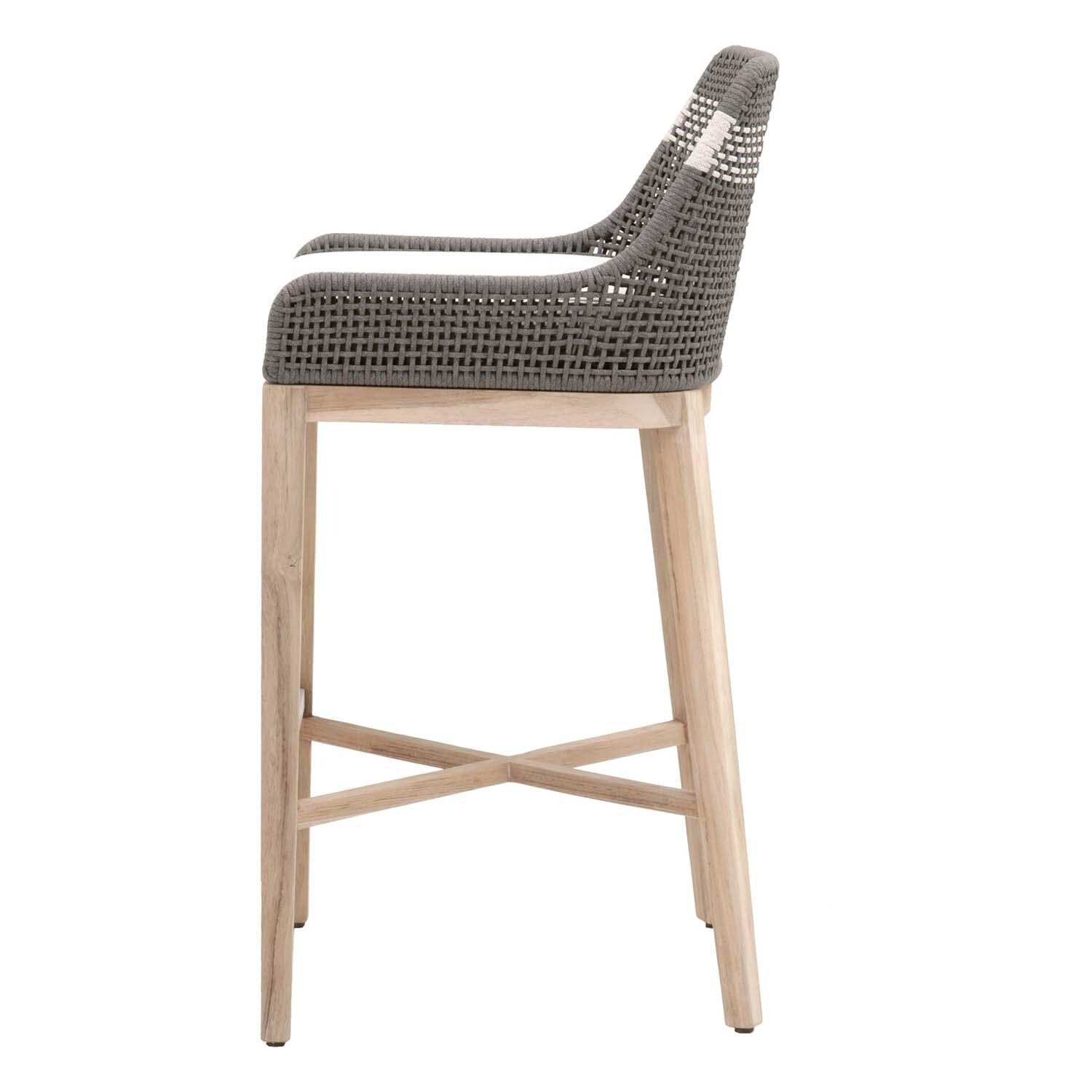 Cocoa Way Woven Rope Barstool in Dove By Lakeview - Side View thumbnail