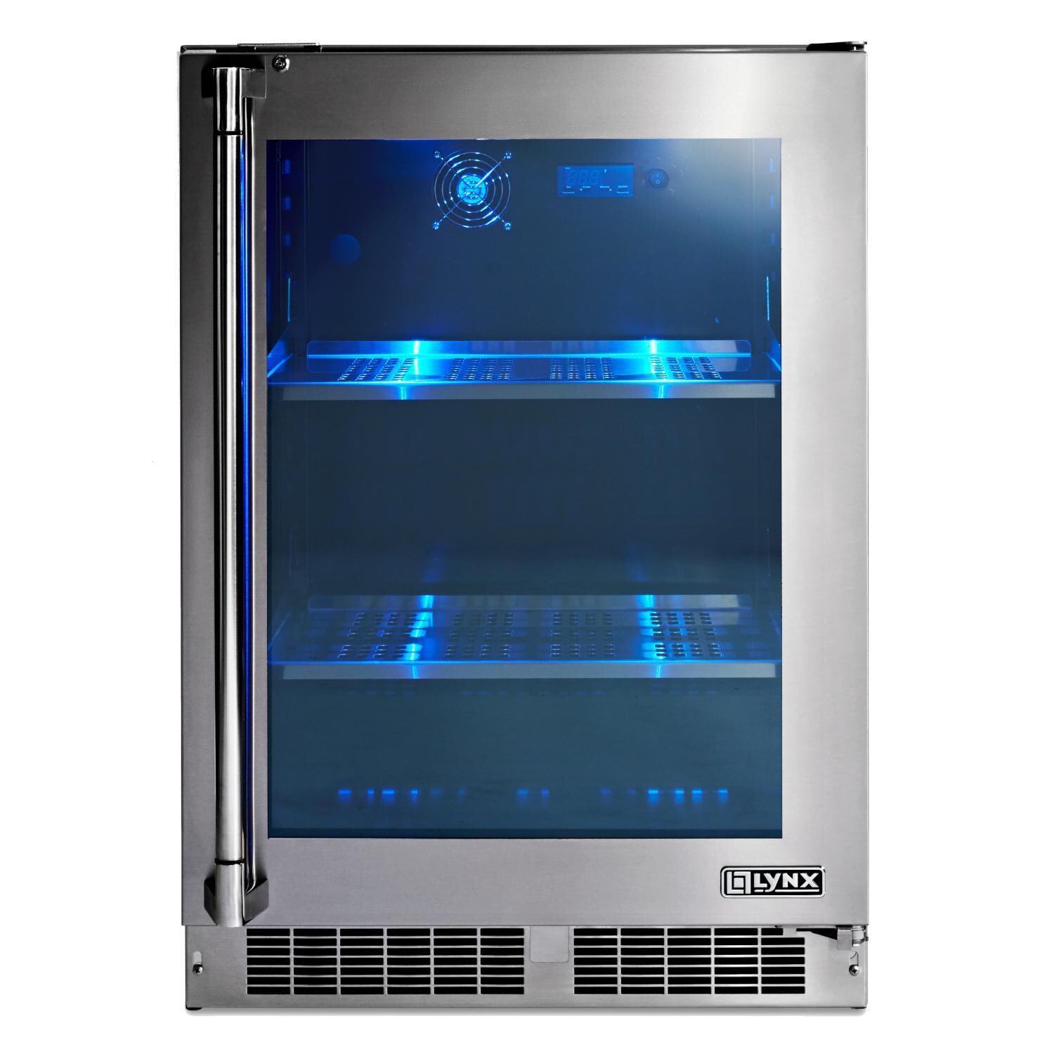 Lynx LN24REFGR 24-Inch 5.3 Cu. Ft. Right Hinge Outdoor Rated Compact Refrigerator - Closed View Without Beverages - White Background thumbnail