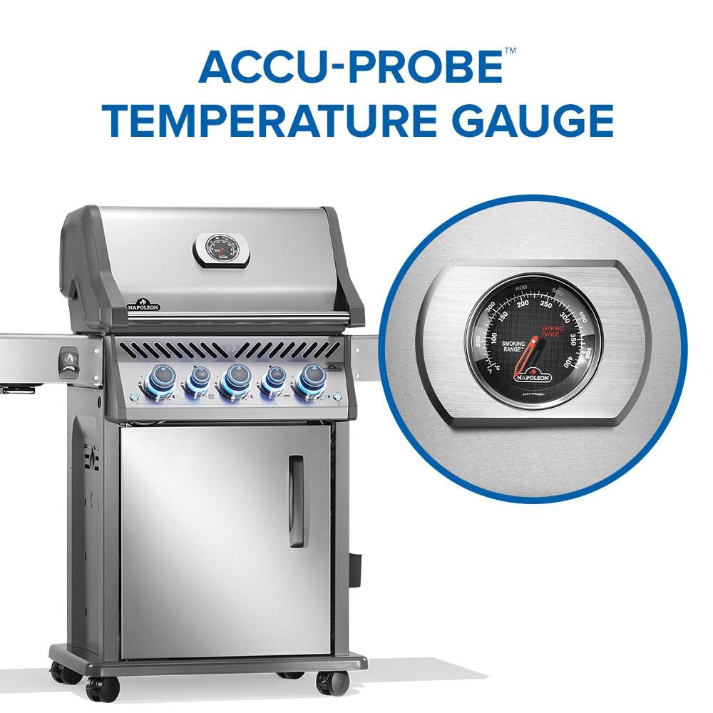 Napoleon RPS425RSIBPSS-2 Rogue PRO-S 425 Natural Gas Grill w/ Infrared Side & Rear Burners - Stainless Steel - Temperature Gauge - Detail thumbnail
